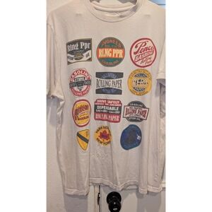 Graphic T-Shirt with Gasoline and Rolling Paper Logos Size XL‎ 0129